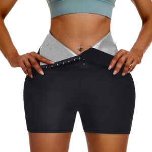 women fashion shorts fitness yoga adducted waist double pressor underpants female sweating women's yoga shorts set silver