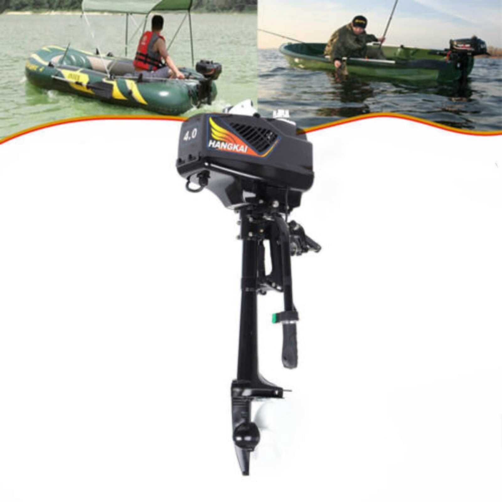 HANGKAI 48V 1000W Outboard Motor Boat Engine Electric Start Marine Brushless Motor Heavy Duty Electric Start Marine Outboard Motor Boat Engine for Fishing Aquaculture Outdoor Adventure