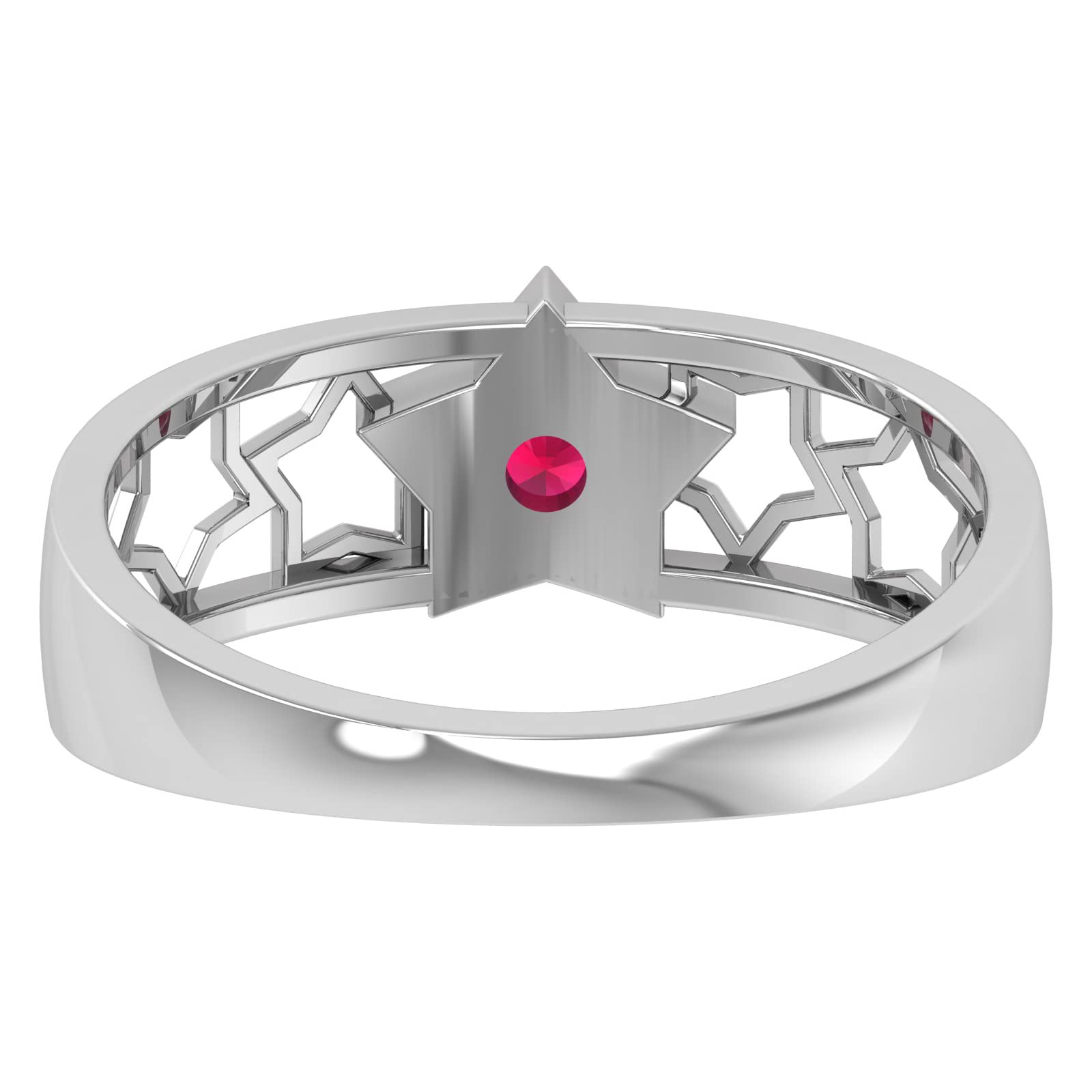 iCarats 925 Sterling Silver Garnet Stone Ring For Women Silver Statement Ring Band Jewelry - Size 7