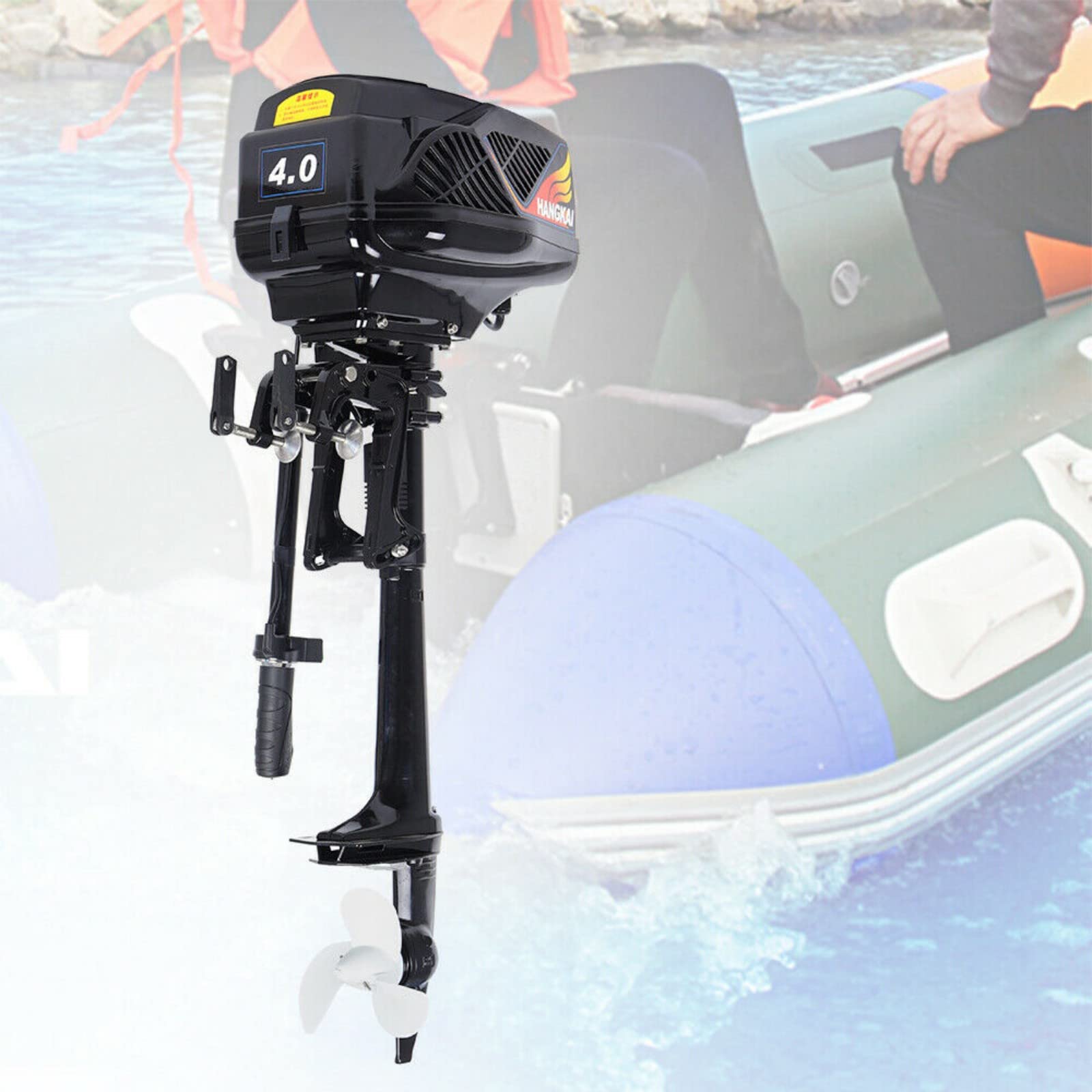 HANGKAI 48V 1000W Outboard Motor Boat Engine Electric Start Marine Brushless Motor Heavy Duty Electric Start Marine Outboard Motor Boat Engine for Fishing Aquaculture Outdoor Adventure