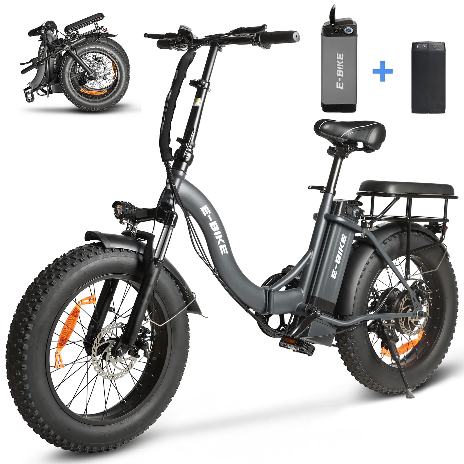 AIWARGOD Folding Electric Bike for Adults, 750W Electric Bicycle with 36V 22.5Ah Dual Removable Battery, 20" Fat Tire Foldable ebike with 7-Speed Gears, 30MPH Step Through Ebike