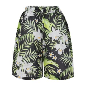 Summer Shorts for Women Casual Lightweight Comfy Elastic Waist Floral Drawstring Sports Bermuda Short with Pockets