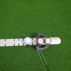 XINGGM Golf Putting Alignment Training Aid for Putting Green | Indoor & Outdoor Golf Putting Trainer,Come with Golf Ball & Putting Ring (Alloy Steel Putting Alignment Rail)