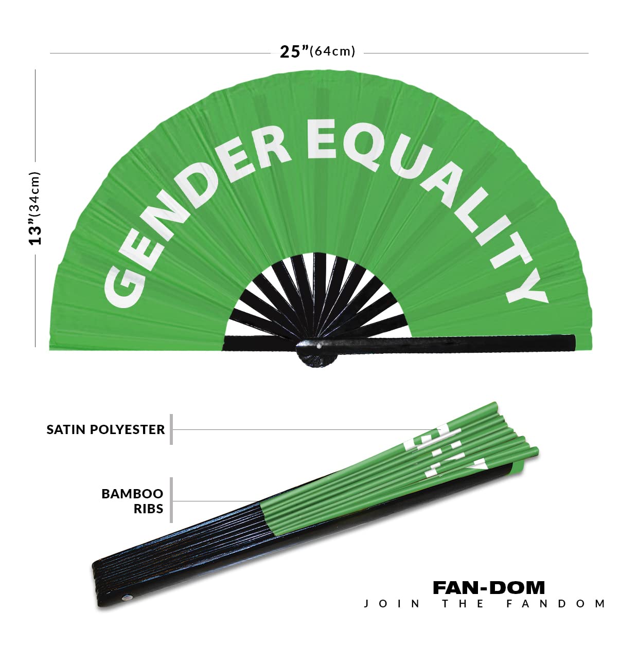 Gender Equality Hand Fan Foldable Bamboo Circuit Hand Fan Funny Gag Slang Words Expressions Statement Gifts Festival Accessories Rave Handheld Circuit Event Fan Clack Fans (Green)