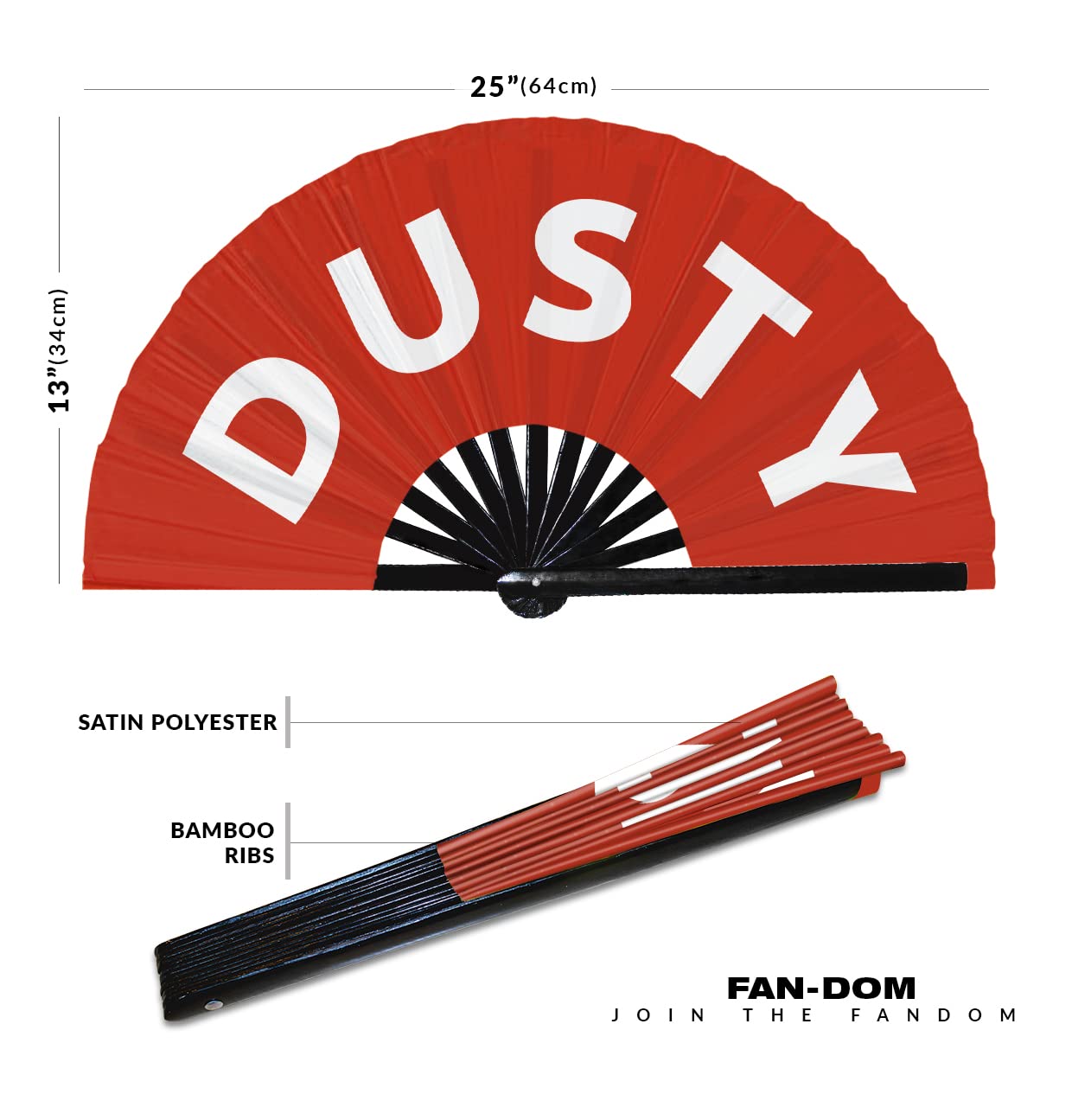 Dusty hand fan foldable bamboo circuit hand fan funny gag slang words expressions statement gifts Festival accessories Rave handheld Circuit event fan Clack fans (Red)