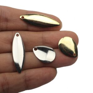 welliestr 80pcs(2 color/2 style) easy spin colorado willow spinner blades metal spoon lure for spinnerbait buzzbait bass lure fishing tackle diy nickel