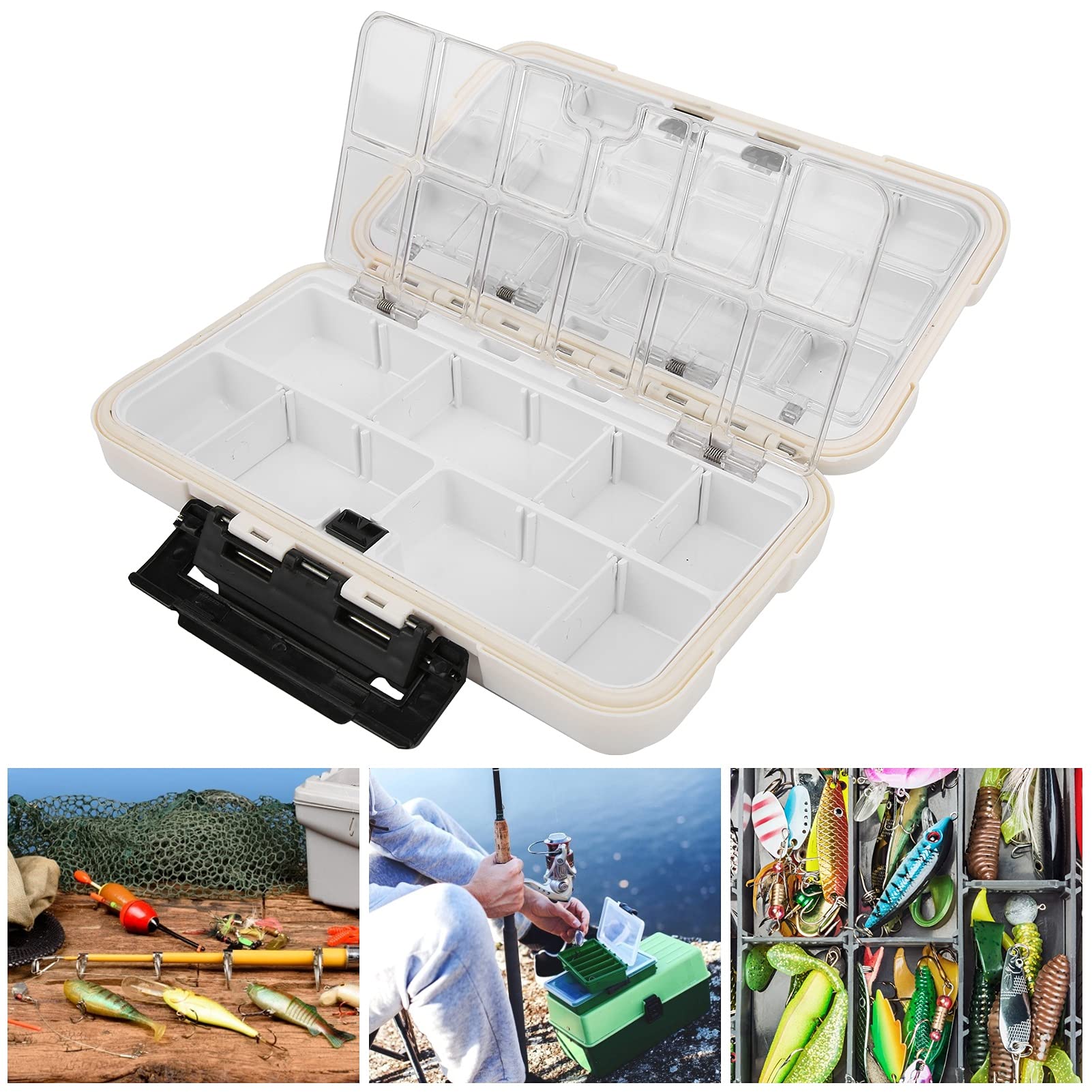 Yuecoom Fishing Tackle Box, Waterproof Detachable Multi Compartment Tackle Box Organizer, Portable Lure Storage Box