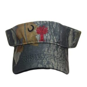 Hunter Hunting Camouflage Camo South Carolina Palmetto Red Crimson Visor hat