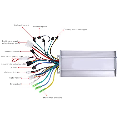 Cryfokt 1000W Motor Controller Brushless Motor Controller Plastic + Metal Brushless Controller Kit for Ebike Scooter Electric Skateboard Scooter Electric Bicycle (1000W60V)