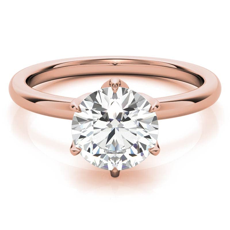 10K Solid Rose Gold Handmade Engagement Ring 2.50 CT Round Cut Moissanite Diamond Solitaire Wedding/Bridal Ring Set for Women/Her, Fancy Ring Gift for Her