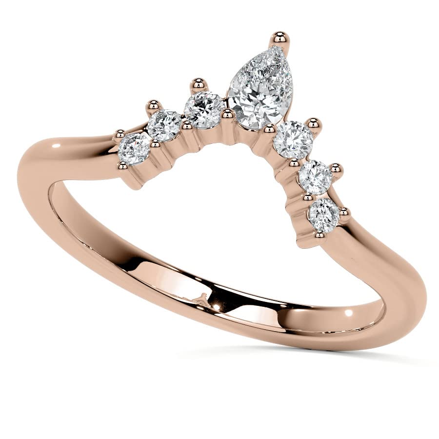 10K Solid Rose Gold Handmade Engagement Ring 2.50 CT Round Cut Moissanite Diamond Solitaire Wedding/Bridal Ring Set for Women/Her, Fancy Ring Gifts for Her