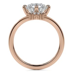 10K Solid Rose Gold Handmade Engagement Ring 2.50 CT Round Cut Moissanite Diamond Solitaire Wedding/Bridal Ring Set for Women/Her, Fancy Ring Gifts for Her