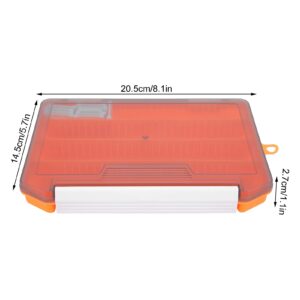 Yuecoom Fishing Tackle Storage, Single‑Layer Insert Lure Box Fishing Tackle Box, Fishing Utility Box with Removable Dividers (Orange)