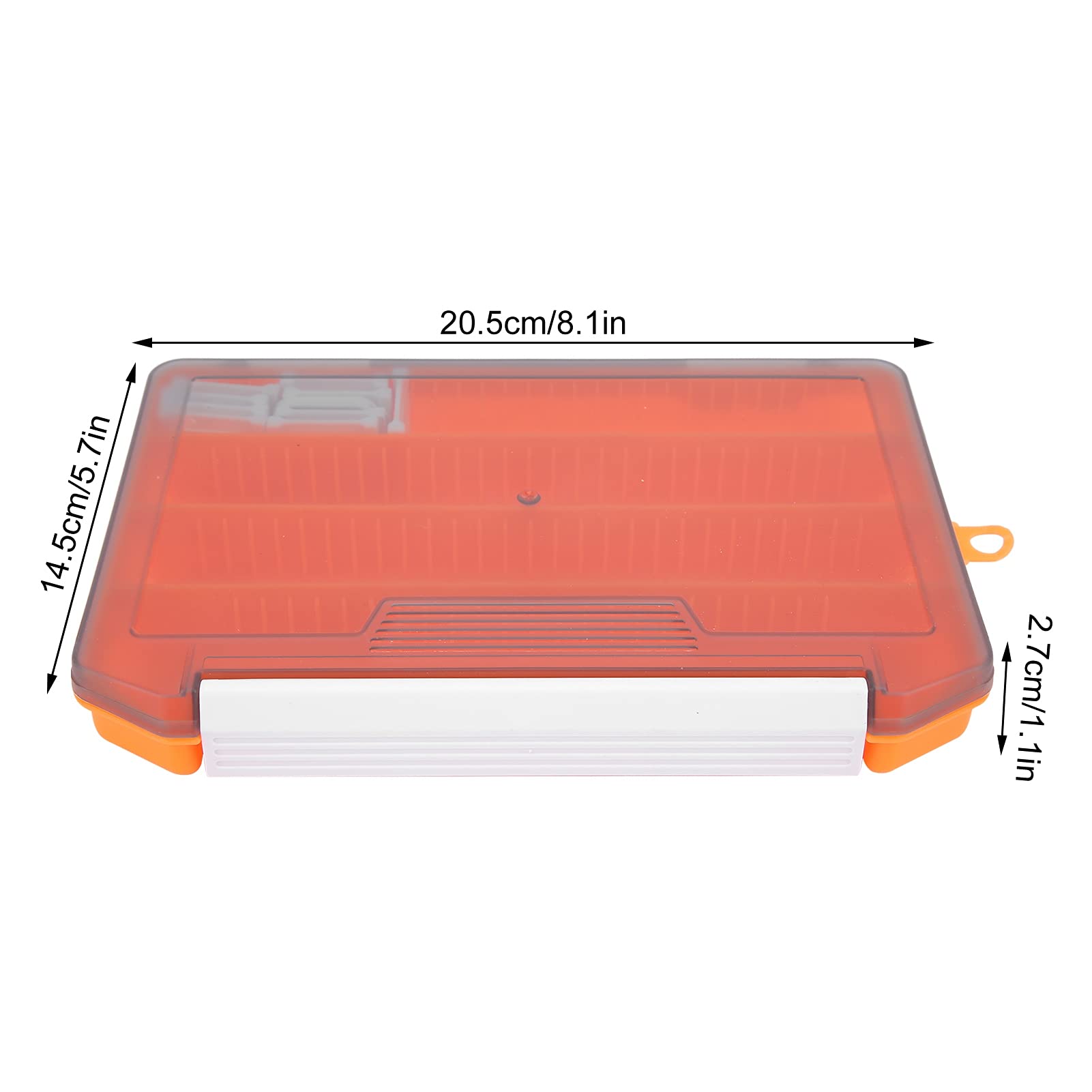 Yuecoom Fishing Tackle Storage, Single‑Layer Insert Lure Box Fishing Tackle Box, Fishing Utility Box with Removable Dividers (Orange)