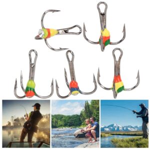 OKJHFD 5Pcs Box Metal Colorful Fishing Hook Artificial Fishing Lure Bait Fishing Tool Accessories(01)