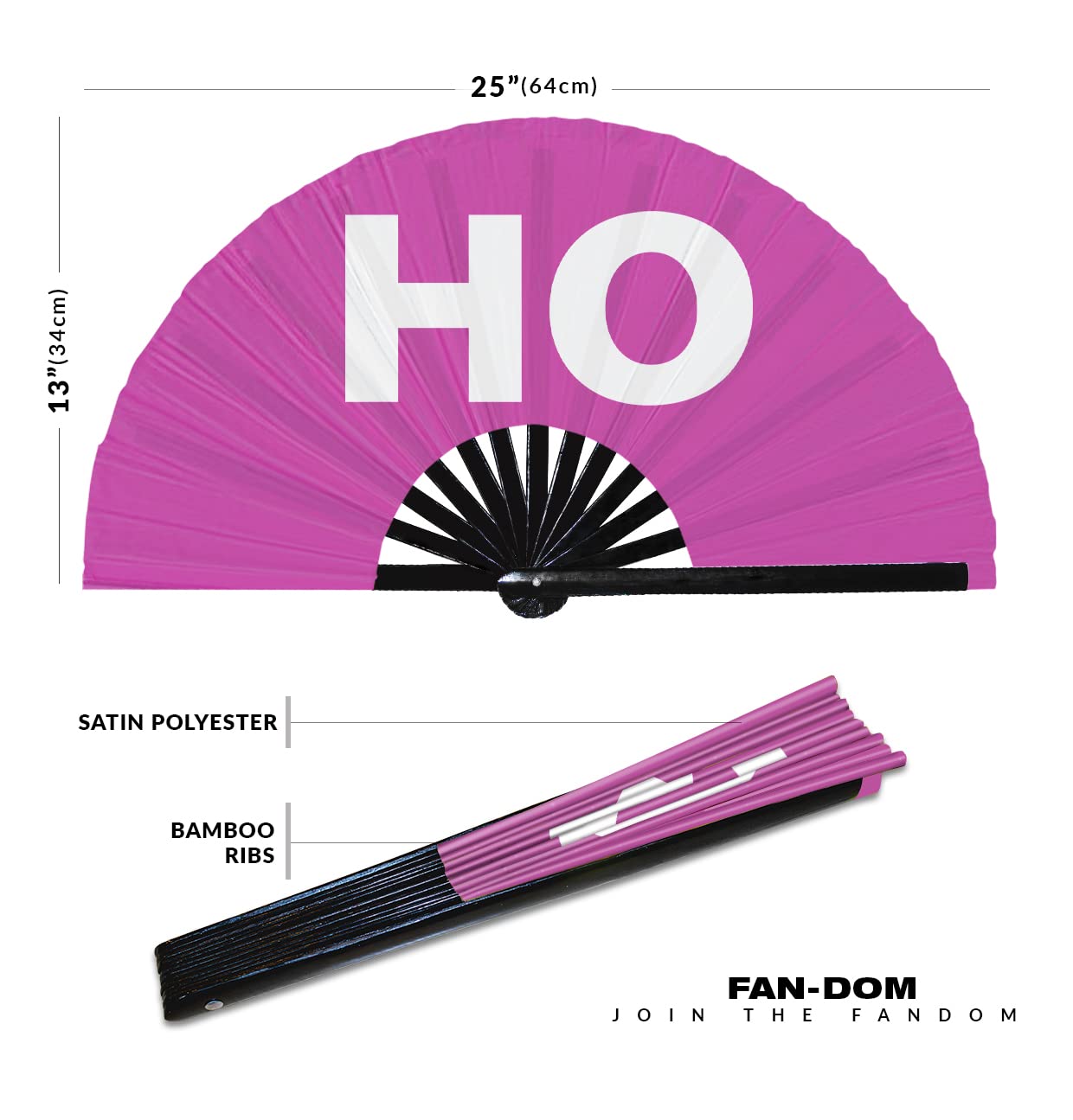 Ho hand fan foldable bamboo circuit hand fan funny gag slang words expressions statement gifts Festival accessories Rave handheld Circuit event fan Clack fans (Pink)