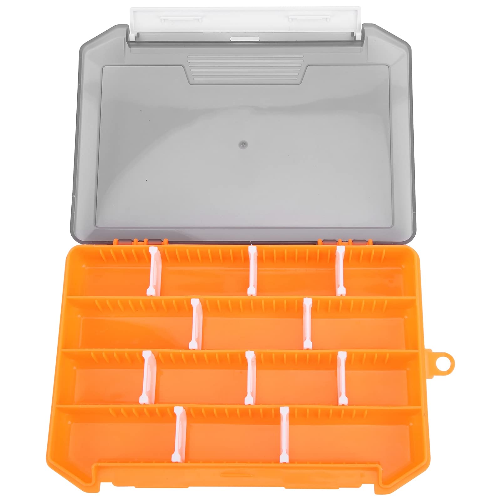 Yuecoom Fishing Tackle Storage, Single‑Layer Insert Lure Box Fishing Tackle Box, Fishing Utility Box with Removable Dividers (Orange)