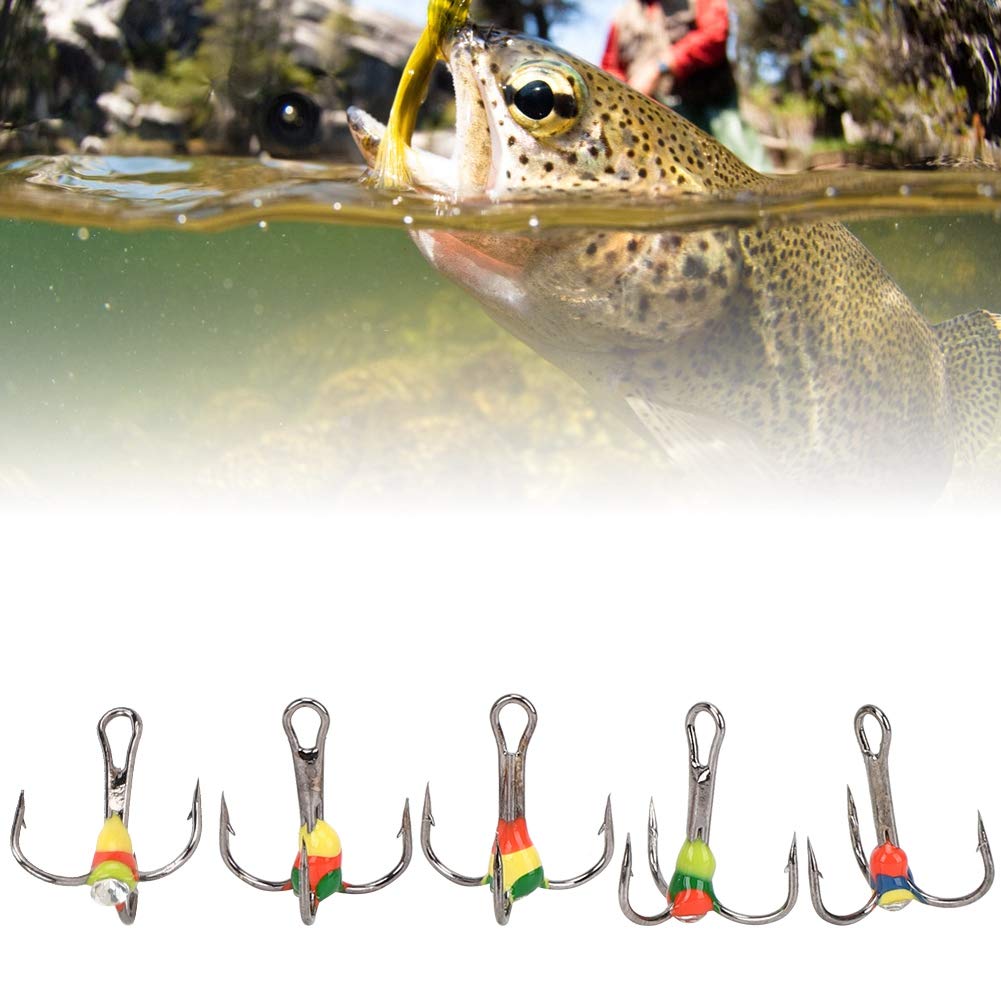 OKJHFD 5Pcs Box Metal Colorful Fishing Hook Artificial Fishing Lure Bait Fishing Tool Accessories(01)