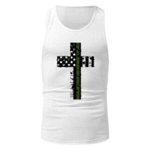 Men's Premium Graphic Tank Tops - Summer Beach Fashion Tanks Sleeveless Shirts Valentines Gifts for Men D74 Green