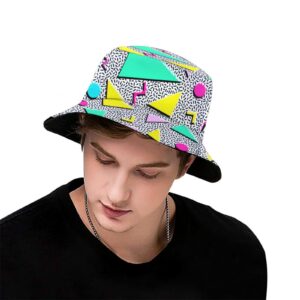 80s 90s Outfit for Women Men, 80s 90s Bucket Hats Fashion Sun Cap Packable Outdoor Rave Accessories Fisherman Hat for Women Men