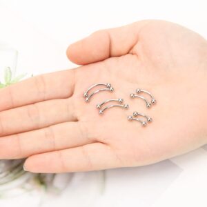 CrazyPiercing 18G Curved Barbell Piercing Jewelry 16P Tragus Rook Eyebrow Rings Surgical Steel VCH Piercings Jewelry for Men/Women 6mm 8mm 10mm 12mm