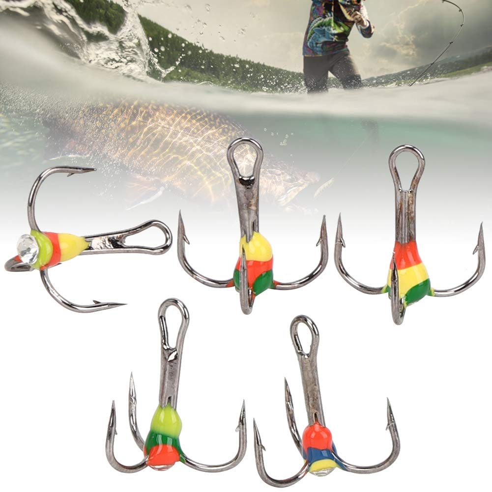 OKJHFD 5Pcs Box Metal Colorful Fishing Hook Artificial Fishing Lure Bait Fishing Tool Accessories(01)