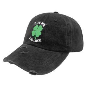 Baseball Cap Women St Patricks Day Beach Baseball Hat for Women Outdoor Cap Trendy rub me for Luck Baseball Hat