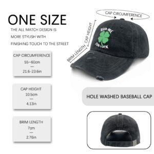 Baseball Cap Women St Patricks Day Beach Baseball Hat for Women Outdoor Cap Trendy rub me for Luck Baseball Hat