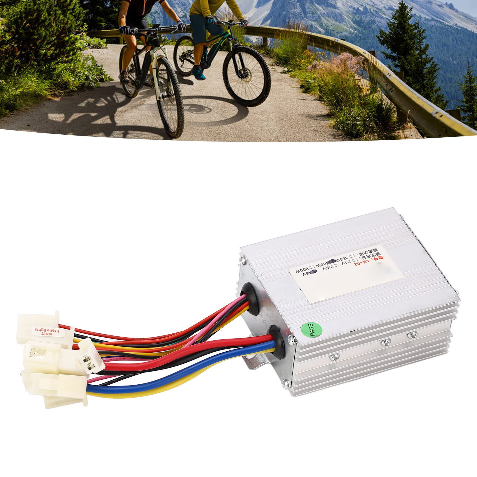 Alomejor Ebike Motor Speed Controller Kit, 48V 500W Electric Brushed Speed Controller with Throttle Pedal for Electric Motorcycles