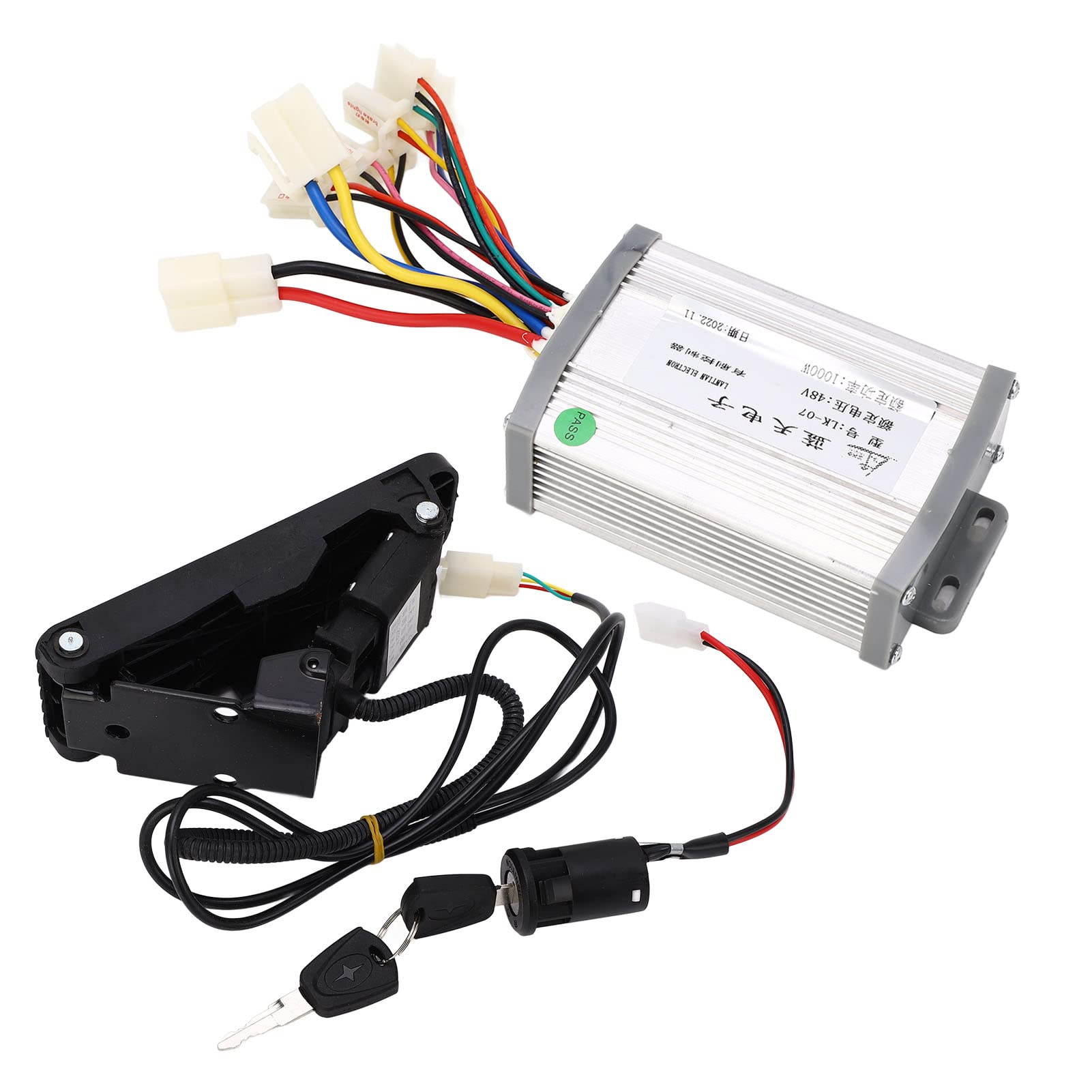 SPYMINNPOO 48V 1000w Brushed Motor Controller with Foot Throttle Pedal, High Power Controller Kit Compatible with Electric Electric Scooters Tricycles