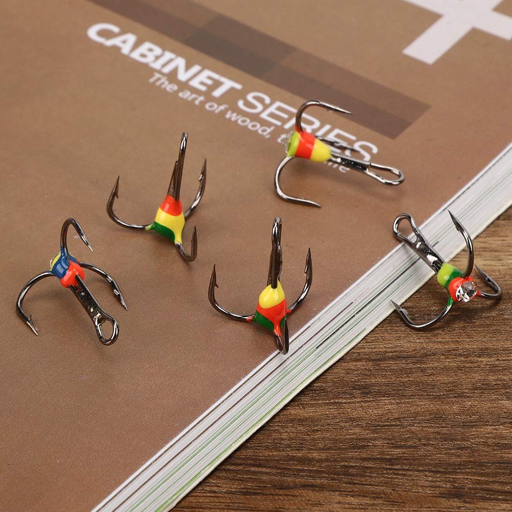 OKJHFD 5Pcs Box Metal Colorful Fishing Hook Artificial Fishing Lure Bait Fishing Tool Accessories(01)