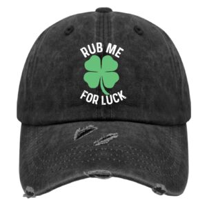 baseball cap women st patricks day beach baseball hat for women outdoor cap trendy rub me for luck baseball hat