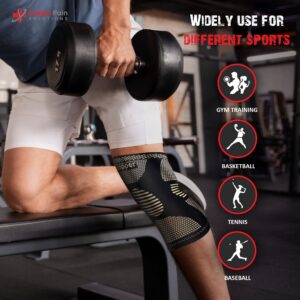 Fusion Pain Solutions Copper Knee Compression Brace For Arthritis Pain And Support, Sports, Knee Pain Relief, Swelling, Workout- Single (Medium)