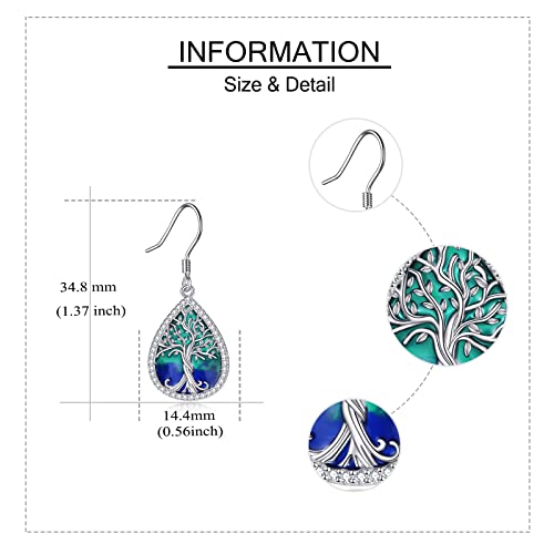 Tree of Life Earrings 925 Sterling Silver Celtic Tree of Life Enamel Earrings Tree Of Life Jewelry For Women