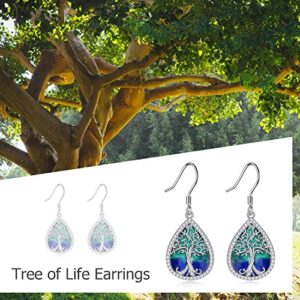 Tree of Life Earrings 925 Sterling Silver Celtic Tree of Life Enamel Earrings Tree Of Life Jewelry For Women