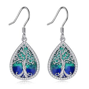 Tree of Life Earrings 925 Sterling Silver Celtic Tree of Life Enamel Earrings Tree Of Life Jewelry For Women