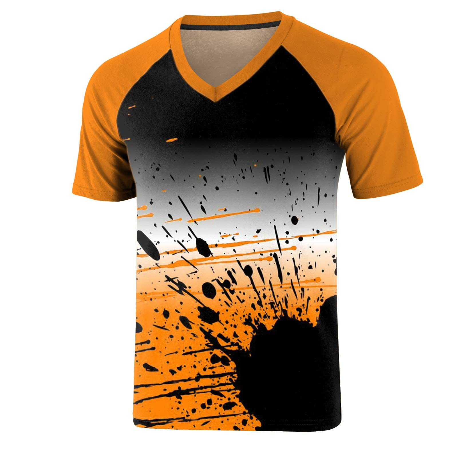 Men’s Active Quick Dry Crew Neck T Shirts | Athletic Running Gym Workout Short Sleeve Tee Tops Bulk Men Valentines Day Gifts a305 Orange