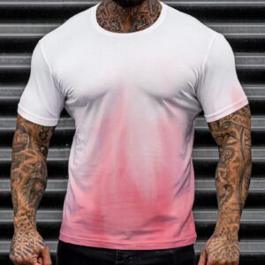 KAMEMIR Workout Shirts for Men, Moisture Wicking Quick Dry Active Athletic Men's Gym Performance T Shirts Mens Gifts Pink