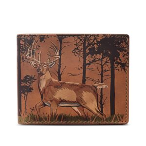 house of jack co. deer in the woods bifold wallet | full grain italian leather mens wallet | classic wallet for men | deer hunter mens gift