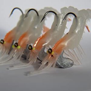 4 Pcs Set of Mojo Tackle Co. Artificial Shrimp Lures (4 Pcs 12g 70mm Pineapple Express)