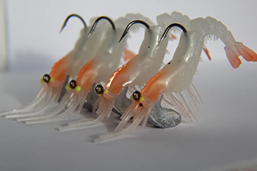 4 Pcs Set of Mojo Tackle Co. Artificial Shrimp Lures (4 Pcs 12g 70mm Pineapple Express)