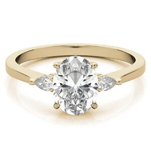 925 Silver, 10K/14K/18K Solid Gold Moissanite Engagement Ring, 2.5 CT Oval Cut Handmade Solitaire Ring Diamond Wedding Ring for Woman, Birthday Gifts for Love, VVS1 Colorless