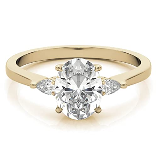 925 Silver, 10K/14K/18K Solid Gold Moissanite Engagement Ring, 2.5 CT Oval Cut Handmade Solitaire Ring Diamond Wedding Ring for Woman, Birthday Gifts for Love, VVS1 Colorless