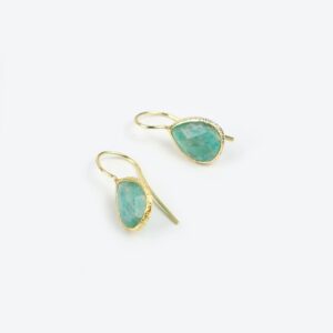 JA.S.JR Gemstone Teardrop Earrings Gold Dangle Earrings for Women