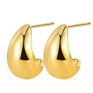 Chunky Gold Hoop Earrings for Women Tear Drop Stud Earring Gold Hoop Ball Earrings Statement Earrings