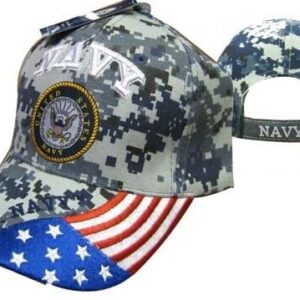 US Navy Seal Patriotic USA Flag Blue ACU Digital Camo Embroidered Cap Hat