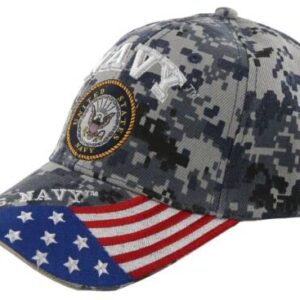 US Navy Seal Patriotic USA Flag Blue ACU Digital Camo Embroidered Cap Hat