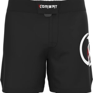 KOMBAT USA Men's MMA Shorts – Baseline Grappling & Fight Shorts | Athletic Shorts | Muay Thai BJJ Training Jiu Jitsu No Gi (as1, Alpha, x_l, Regular, Regular, Black)