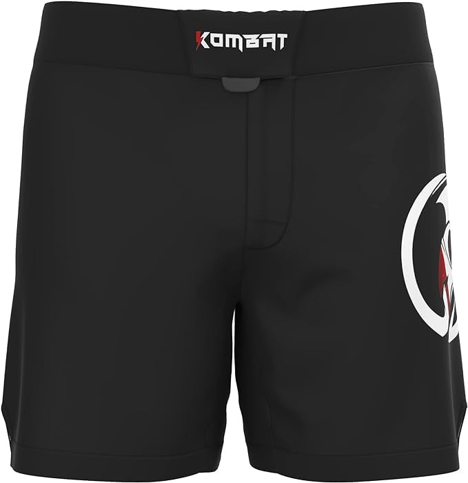 KOMBAT USA Men's MMA Shorts – Baseline Grappling & Fight Shorts | Athletic Shorts | Muay Thai BJJ Training Jiu Jitsu No Gi (as1, Alpha, x_l, Regular, Regular, Black)