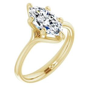 925 Silver,10K/14K/18K Solid Yellow Gold Handmade Engagement Ring 2.50 CT Marquise Cut Moissanite Diamond Solitaire Wedding/Gorgeous Gift for/Her Wife Ring